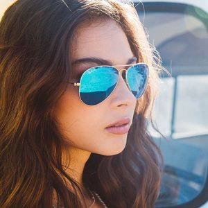 Ray Ban Blue Mirrored Aviators